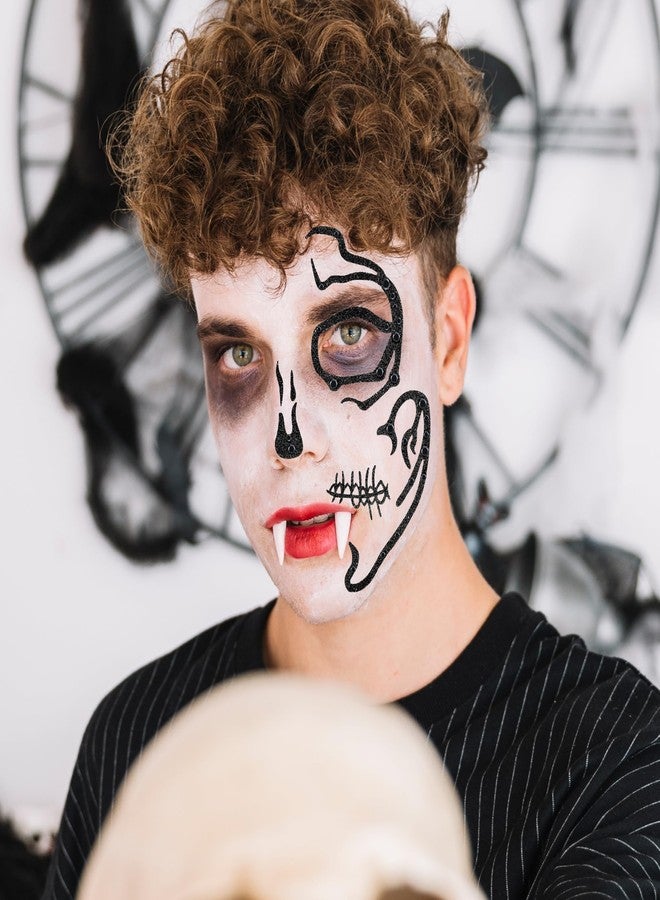 Parma77 Skeleton Accessories Skull Face Stick On Skeleton Face Stickers Gems Halloween Face Jewels Makeup for Women - Image 3
